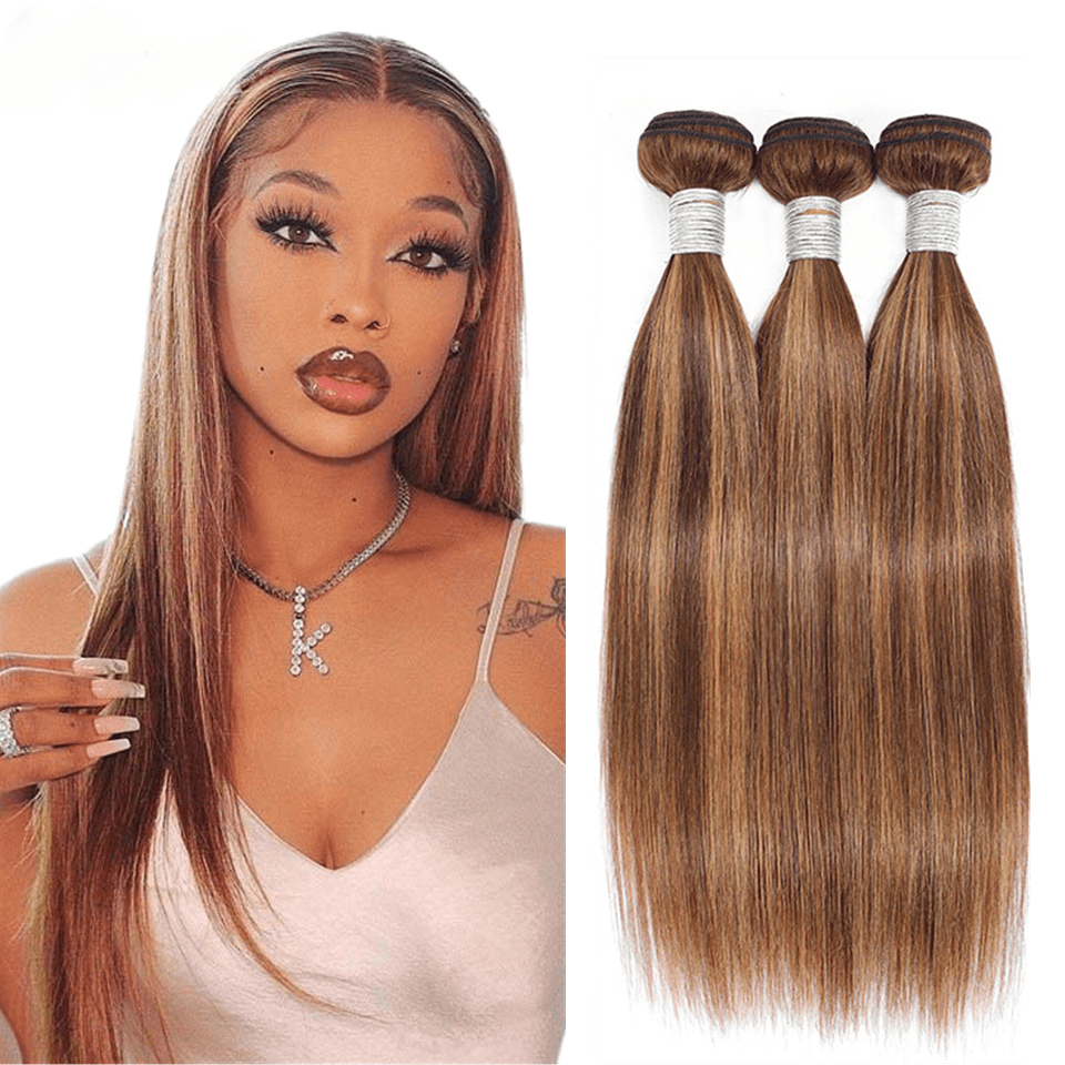 Yosicl P4 27 Highlight Bundles Bone Straight Bundles Brazilian Human Hair Weave Bundles 16 24 Inch Remy Human Hair Extensions Double Weft Perruques Ex