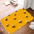 thumbnail image 5 of 1pc Bee Pattern on Honeycomb Absorbent Non-Slip Bathroom Thickened Flannel Rug Decor,Soft,Quick Drying,Suitable For Indoor/outdoor Use,Bathrooms,Bedrooms,Kitchens,Terrace,Laundry Rooms,16"x24", 5 of 9