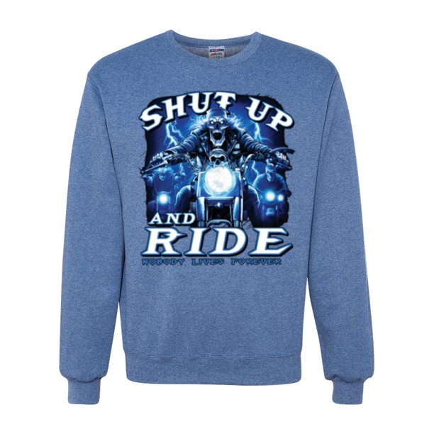 Wild Bobby Shut Up And Ride Skull Motorcycle Biker Gift Cars And Trucks Unisex Crewneck Graphic Sweatshirt Vintage Heather Blue 2xl Walmart Com Walmart Com