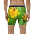 thumbnail image 4 of Xecao Bees Pollinates A Yellow Dandelion Print Boxer Briefs for Men's Stretch Moisture-Wicking Underwear, Mid-Rise Classics breathable fabric, 4 of 7