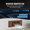 thumbnail image 2 of KFFKFF Quiet Register Booster Fan, Fits 4” x 12” Vent Openings, with Remote and Thermostat Control, Adjustable Speed for Heating and Cooling, Brown, 2 of 9