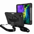 thumbnail image 6 of Dteck Case For iPad Pro 11 2nd Gen 2020 & 1st Gen 2018, Heavy Duty Rugged Drop Proof Shockproof Hybrid Armor Case with Stand Pencil Holder Hand Strap Shoulder Strap, Black, 6 of 8