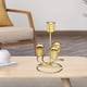 thumbnail image 4 of Candelabros cónicos de 3 velas para centros de mesa de boda con chimenea Dorado, 4 of 8