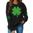 thumbnail image 2 of Up to 65 off!Lolmot St Patricks Day Shirt Women Fleece Lined Crewneck Sweatshirt Shamrock Long Sleeve Shirt Four Clover Sweater Spring Pullover Tops, 2 of 5