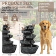 thumbnail image 4 of EPICOZY 22.3" Tall Outdoor Rock Waterfall Fountain, 5-Tier Cascading Garden Water Feature with Bird Decor & LED Lights, Natural Stone Resin Fountain with Filter Cotton for Patio, Yard, Porch & Indoor, 4 of 6