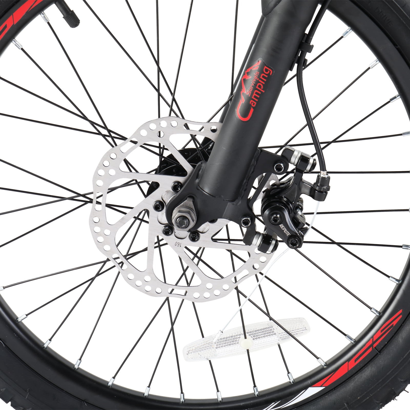 UBesGoo 20in 7 Speed Mountain Bike, Lightweight All Terrain Bicycle with Dual Disc Brakes, Suspension, Black Red