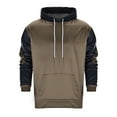 thumbnail image 4 of Ketyyh-chn99 Hoodies for Men 2024 Printed Crew Neck Long Sleeves Shirt with Pocket Coffee,2XL, 4 of 5