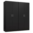 thumbnail image 3 of Madesa 4 Doors Storage Cabinet with Ample Shelves Space 63"L Utility Armoire Closet  Entryway and Bedroom Organization Unit - Black, 3 of 10