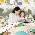 thumbnail image 6 of Erosebridal Cartoon Dinosaur Queen Comforter Set for Kids Boys Girls, Dino Letter N Bedding Comforter Set, Polka Dots Reversible, 3pcs, 6 of 6