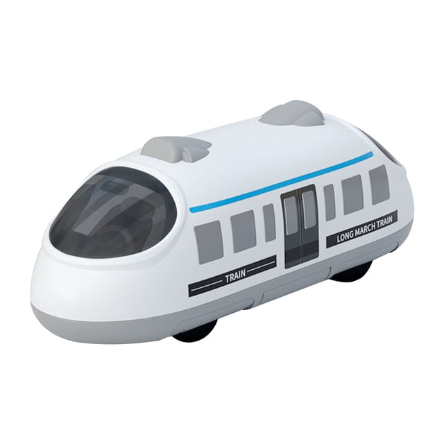 Jouet Train à Rétrofriction Blanc avec Design de Rail à Grande Vitesse et Simulation, Jeu Éducatif pour Garçons et Filles