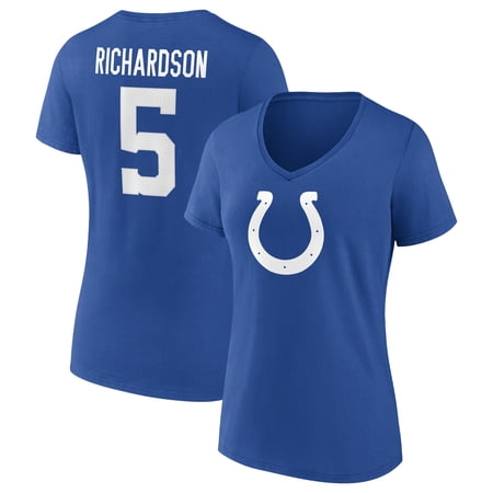 Women s Fanatics Anthony Richardson Royal Indianapolis Colts Icon Name & Number V-Neck T-Shirt