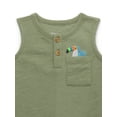 thumbnail image 2 of Garanimals Baby Boys Knit Tank Romper with Embroidery, Sizes 0M-24M, 2 of 3
