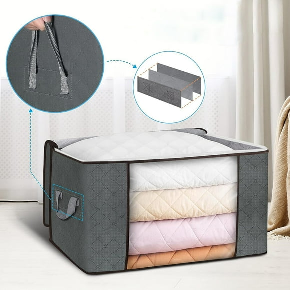 Clear Window Panel Portable With Handles For Foldable Closet Organizers Large Capacity Reinforced Handle Breathable Material Space Saving Solution (2PCS)