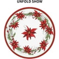 thumbnail image 6 of Christmas Poinsettia Flower Round Tablecloth Washable Reusable Decoration Table Cover for Kitchen Party 60", 6 of 6