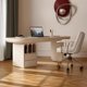 thumbnail image 2 of Corner Home Office Desk Computer Drawers Gadgets Room Aesthetic Mesa Office Desk Storage Table Pour Ordinateur Home Furniture My Lux Decor Round, 2 of 7