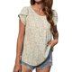 thumbnail image 1 of Moda Mujer Verano Casual Cuello Redondo Manga Corta Impresión Tops Pullover Blusa Pompotops hkajfhjk467839, 1 of 8