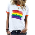 thumbnail image 1 of Blusas para Mujeres Casual, Estampado de Manga Corta Cuello Redondo Top Hecho de 95% Poliéster 5% Spandex para el Uso Diario de Verano, Tops Cortos para Mujeres, 1 of 4