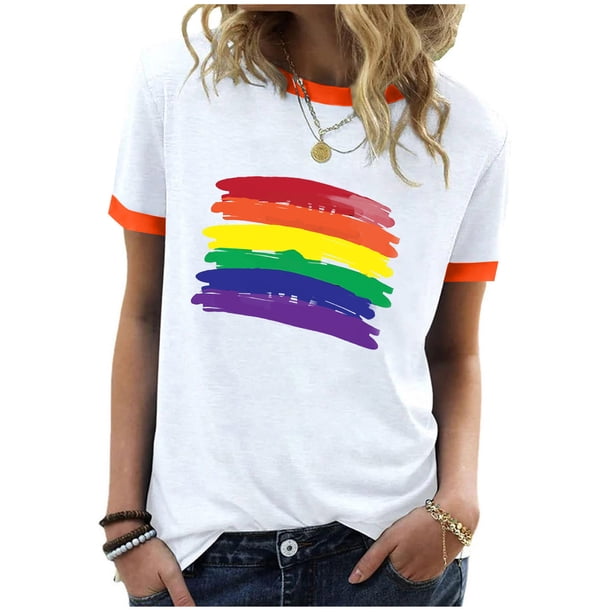 Blusas para Mujeres Casual, Estampado de Manga Corta Cuello Redondo Top Hecho de 95% Poliéster 5% Spandex para el Uso Diario de Verano, Tops Cortos para Mujeres