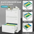 thumbnail image 2 of Tcbosik File Cabinet with 3 Drawers, 40" H Lockable Filing Cabinet, Floor Printer Stand, Home Office Filing Cabinet Organizer for Legal/Letter/A4/F4, White, 2 of 10