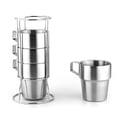 thumbnail image 2 of Tasse à Café Isolée, 4 Pcs Tasse à Café en Acier Inoxydable Tasse à Café Thermique Design Épuré, 2 of 12