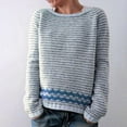 thumbnail image 3 of Weiqiqre Fall Sweaters for Women Retro Nordic Cable Crewneck Sweater Knit Vintage Sweater, 3 of 4