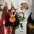 thumbnail image 2 of Halloween Decoration Wooden Ghost Door Halloween Wreath for Front Door Sign Wall Signs Decor, Pumpkin Black Cat Wreaths Sign Hanging for Home Wall Decor Outdoor Indoor Farmhouse Party Supply, 2 of 7