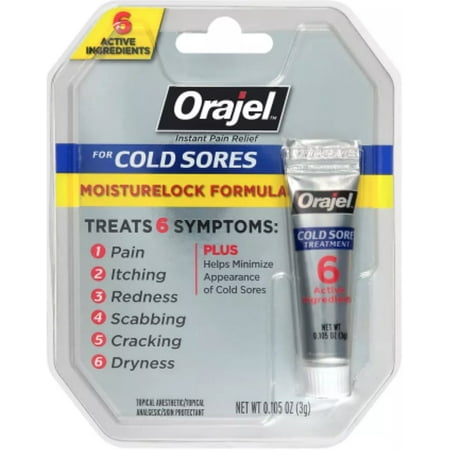 3 Pack - Orajel Moisturelock Cold Sore Treatment 0.105 (Best Treatment For Cold And Flu)