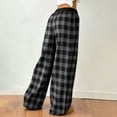 thumbnail image 4 of Gamivast Checkered Pants Women Loose Fit Elastic Drawstring Waist Plaid Print Lounge Pants Soft Breathable Wide Leg Lounge Pants Casual Pajama Outfits, 4 of 9