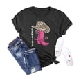 thumbnail image 3 of XCHQRTI Womens Cowgirl Shirts Western Rodeo T Shirt  Graphic Heel Hat Top, 3 of 6