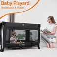 thumbnail image 4 of Pamo Babe 4 in 1 Baby Playard, Foldable Portable Crib with Bassinet & Changing Table and Toy Bar(Black), 4 of 7