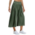 thumbnail image 5 of Women's Loose Wide Leg Track Pants Drawstring Pockets Elastic Waist Capri Hiking Pants with Big Ruched Pockets, 5 of 6
