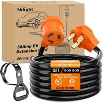 Nilight 15FT EV Dryer Extension Cord 3 Prong 30 Amp NEMA 10-30P 10-30R Old Dryer Extension Cable Heavy Duty 10 Gauge Pure Copper Wire UL Listed 125/250V for Level 2 EV Charging