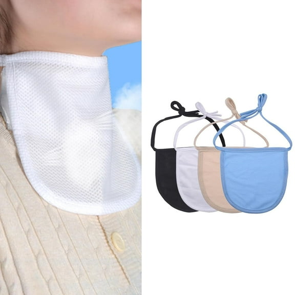 4 Pack Tracheostomy Neck Stoma Protector Guard,Two Layer Mesh Surface Adjustable Tracheotomy Cover,Breathable Dust Proof Cover for Laryngectomy Use(Black,White,Beige,Blue)