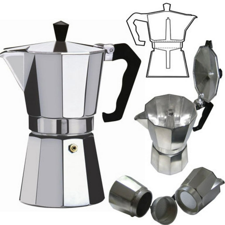 6 Cups Imusa stove top Aluminium Espresso Cuban Coffee Maker Cafetera  Cappuccino