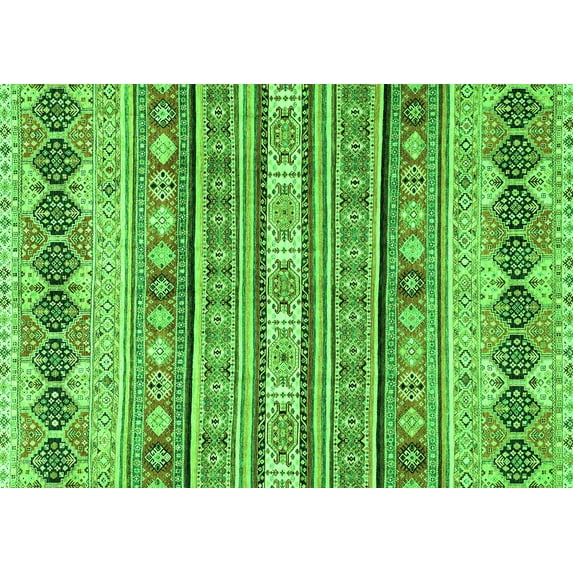 Ahgly Company Indoor Rectangle Abstract Green Modern Area Rugs, 6' x 9'