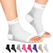 NEWZILL Plantar Fasciitis Socks with Arch Support, Best 24/7 Foot Care Compression Sleeve, Eases Swelling & Heel Spurs, Ankle Brace Support, Increases Circulation (L/XL, White)
