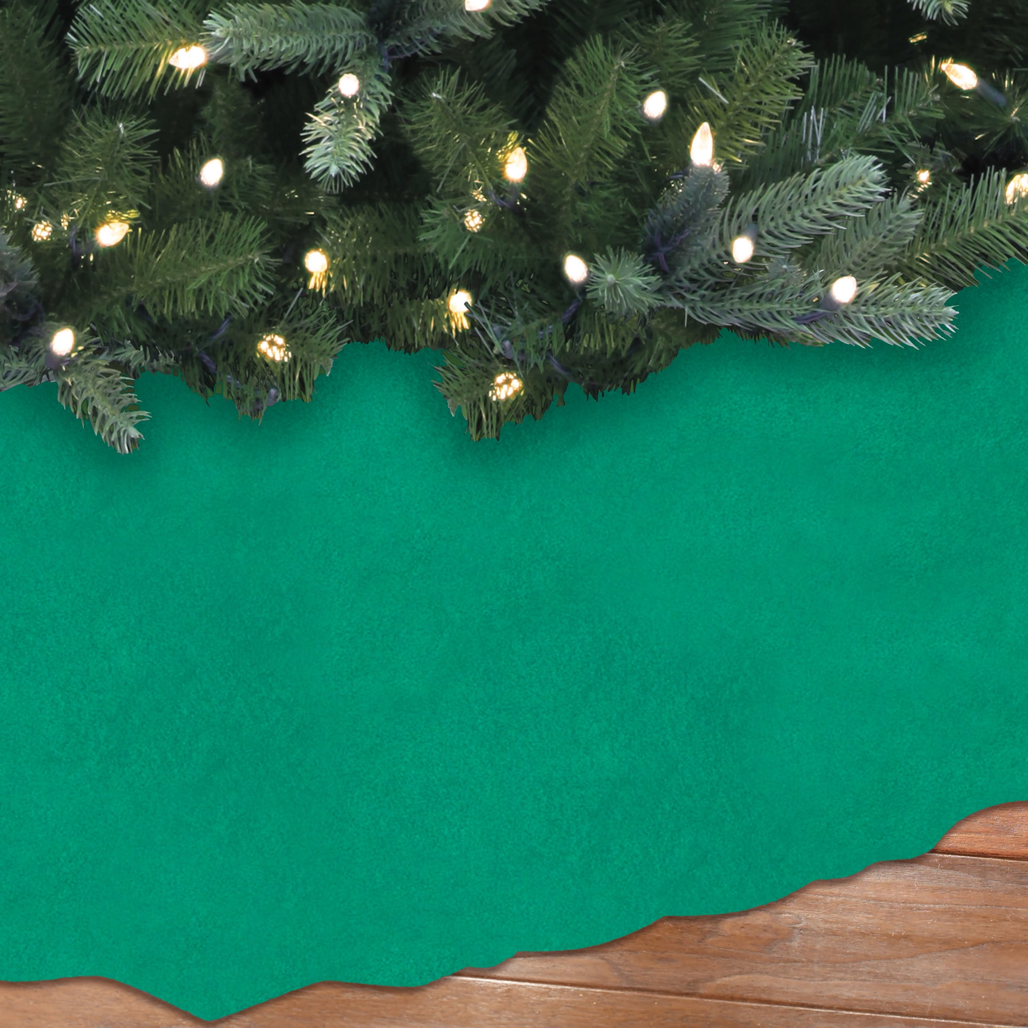 Scalloped Christmas Tree Skirt, Green, 48", by Holiday Time