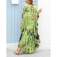 thumbnail image 3 of Cogild Women Swimsuit Cover Ups Ethnic Short Sleeve V Neck Plus Size Beach Kaftan Dresses, 3 of 6