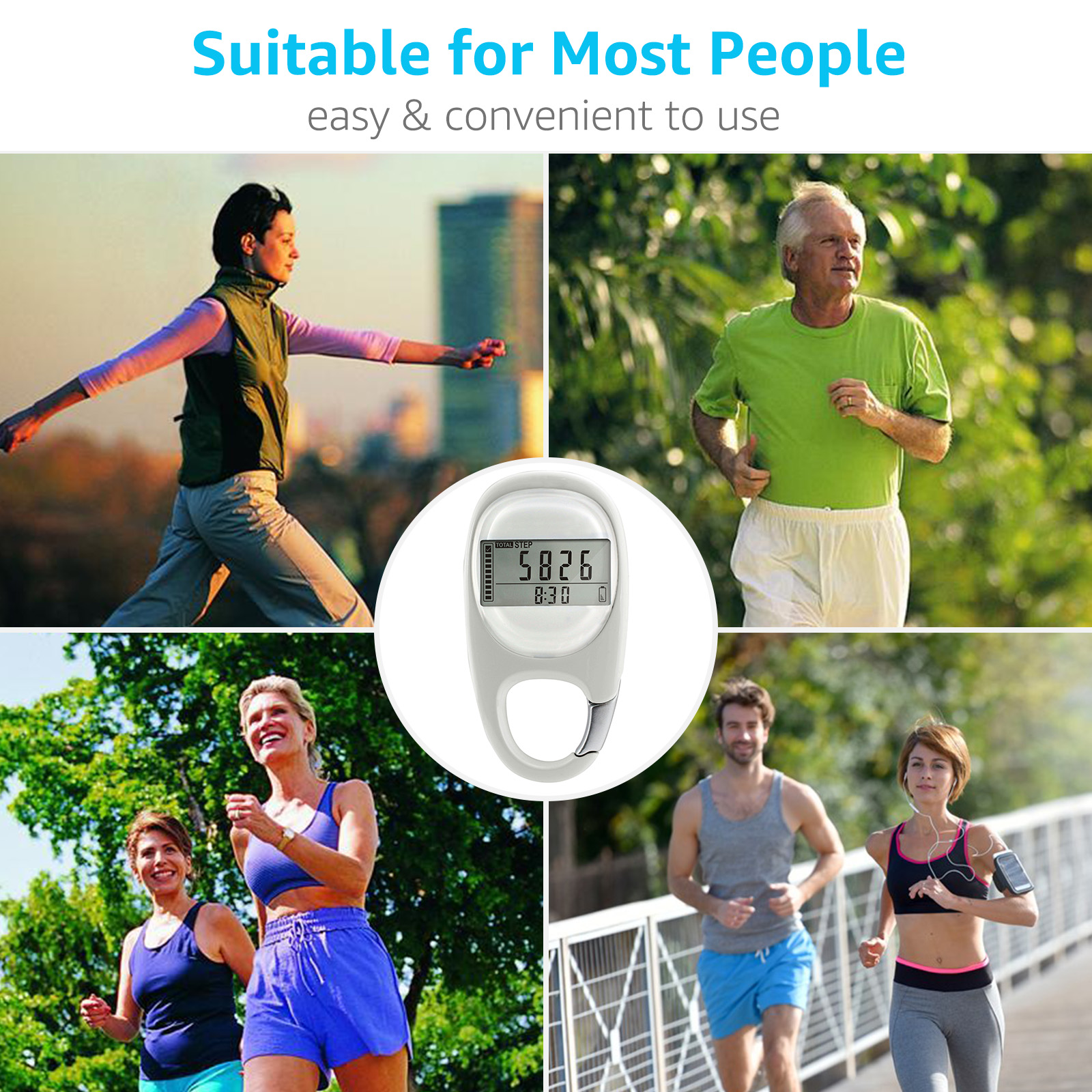 Podomètre Bracelet - Tracker D'activité Portable, étanche, Compteur De Pas, Calories, Distance - Pour Hommes Et Femmes, Style Simple