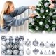 thumbnail image 4 of Juego de 48 bolas navideñas | Tamaños surtidos: 4, 6 y 8 cm | Adornos navideños de plástico para coronas, guirnaldas y decoración de fiestas, 4 of 7