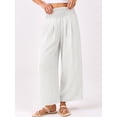 thumbnail image 2 of Pantalones Palazzo ANRABESS blancos de cintura alta y pierna ancha para mujer, 2 of 6