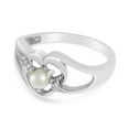 thumbnail image 3 of 14k White Gold Freshwater Cultured Pearl And Diamond Heart Ring, 3 of 8