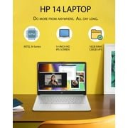 HP 14 Student Business Laptop Computer - Microsoft Office Lifetime & Windows 11 Pro • 8GB RAM • 128GB UFS & 256GB Extend Micro SD • Intel 4-Core Processor • HD Display (Green)