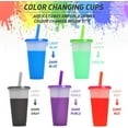thumbnail image 4 of TRIANU 6 Pack 24 oz Color Changing Tumbler Cups with Lids Straws Reusable Bulk Tumblers with Straws Plastic Water Bottle Travel Cup Reusable Cup, 4 of 7