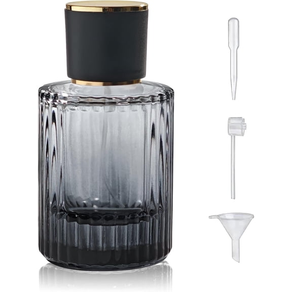 50ml/1.7Oz Glass Perfume Bottle Atomizer,Refillable Empty (Black)