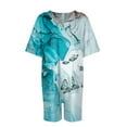 thumbnail image 6 of Rompers for Women Snoarin Plus Size Printed V Neck Short Sleeve Wide Leg Pants Overalls Jumpers with Pockets 2023 on Clearance, 6 of 6