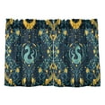 thumbnail image 7 of Yayeee Kitchen Curtains Tier Pair Light Filtering 27"x24" Rod Pocket Short Cafe Window Panel, Green Dragon Flowers, 7 of 7