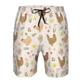 thumbnail image 4 of Kdxio Chicken Family Pattern Mens Casual Shorts - Drawstring Summer Beach Sports Shorts for Men, 4 of 9