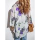 thumbnail image 2 of Las mujeres cubren la chaqueta transpirable agradable a la piel abierta frontal floral impresión cubrir la chaqueta para el hogar del partido, 2 of 4