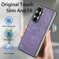 thumbnail image 3 of Dteck for Samsung Galaxy Z Fold 4 5G Case, Retro PU Leather Ultra Thin Slim Durable Shockproof Protective Phone Cover for Samsung Galaxy Z Fold4, Purple, 3 of 7